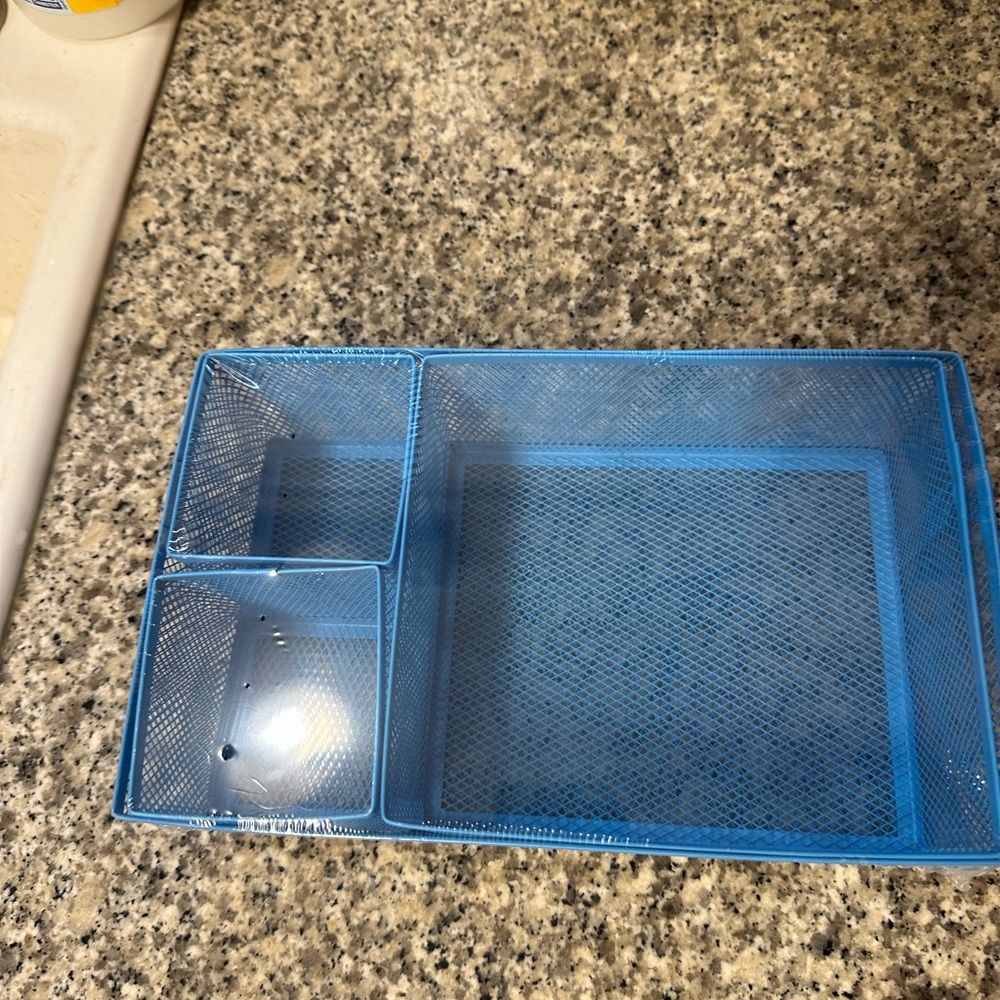 4 Pack Blue Wire Mesh Organizers